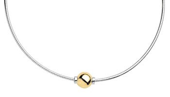 Sterling Silver Cape Cod 18 Inch Necklace with one 14K Gold Bead