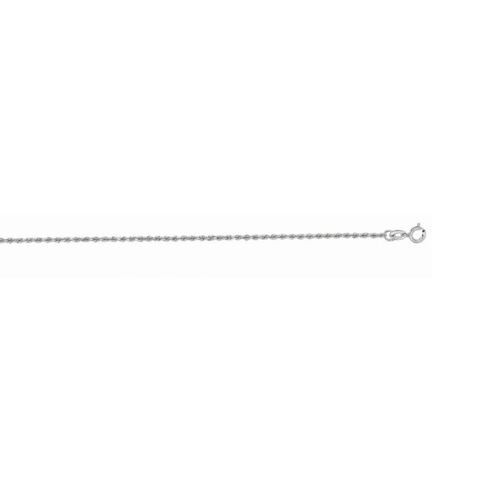 10K White Gold inch 1.25mm Solid Diamond Cut Rope Chain 010WROY- | Hannoush Jewelers