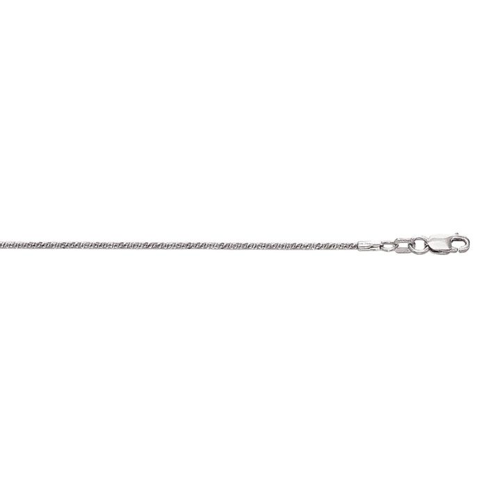 10k White Gold 10 Inch Diamond Cut Sparkle Chain Anklet with Lobster Clasp 025WSC-10 | Hannoush Jewelers