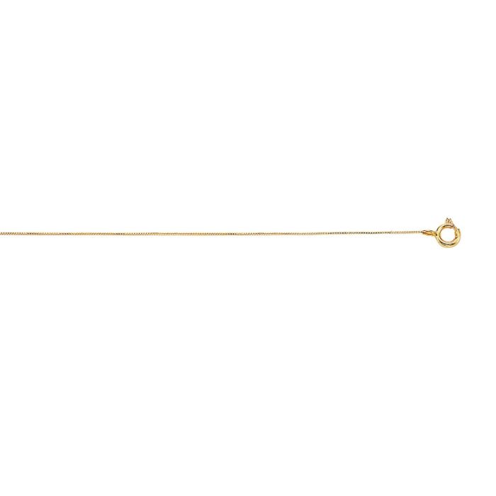 10k Yellow Gold 18 Inch Classic Box Chain with Lobster Clasp 028LBOX-18 | Hannoush Jewelers