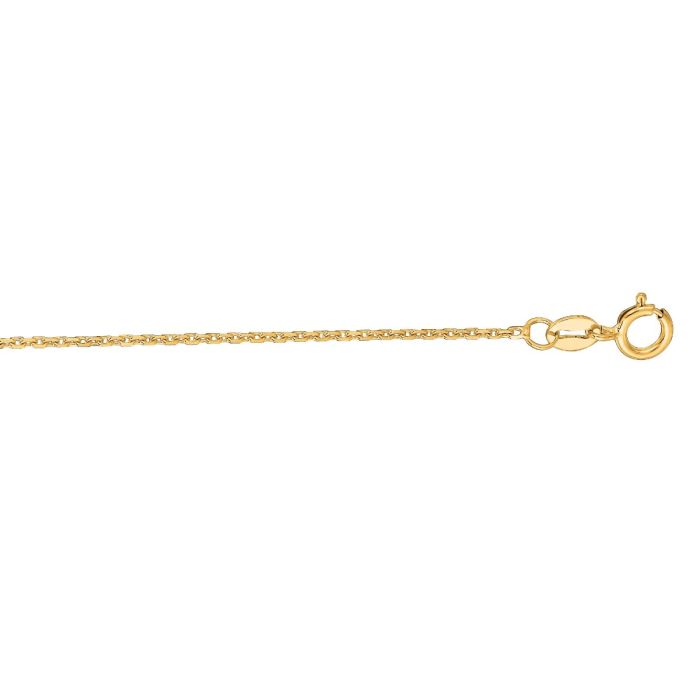 10k Yellow Gold 18 Inch Diamond Cut Cable Chain with Lobster Clasp 030LCAB-18 | Hannoush Jewelers