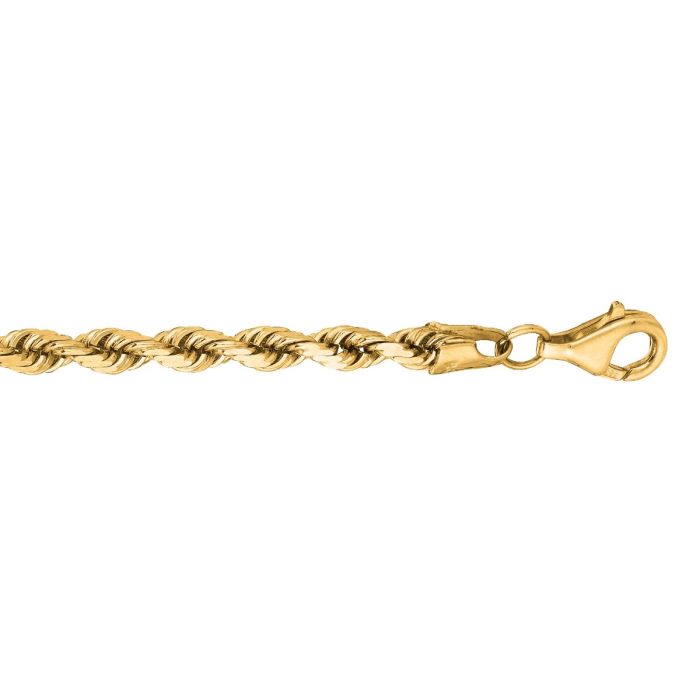 10K 20" Yellow Gold hiny Solid Diamond Cut Royal Rope Chain with Lobster Clasp 030ROY-30 | Hannoush Jewelers