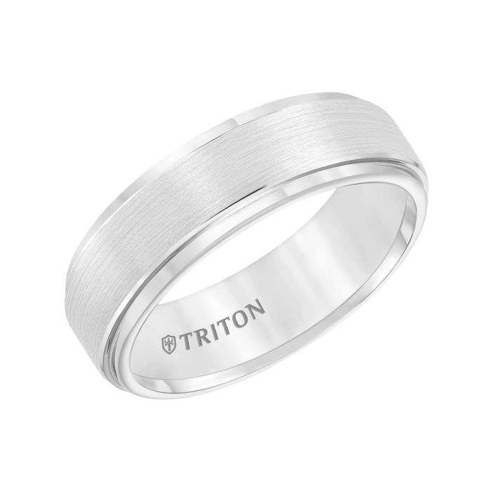 Triton Ladies 7mm White Tungsten Comfort Fit Band 11-2097HC-L.01 | Hannoush Jewelers