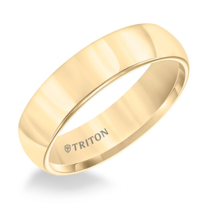 Triton Gents 6mm Domed Yellow Tungsten Carbide Comfort Fit Band 11-2134YC-G.00 | Hannoush Jewelers