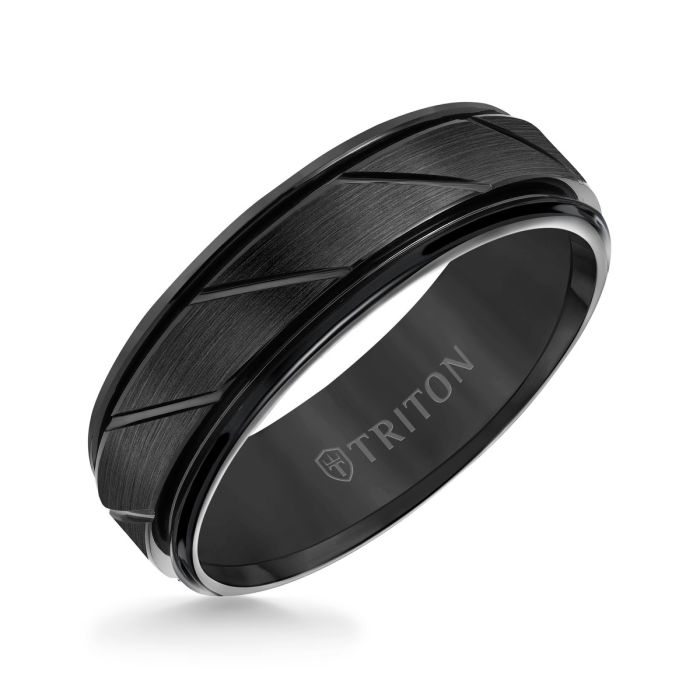 Triton Ladies 7mm Black Tungsten Carbide Comfort Fit Band 11-2215BC-L.01 | Hannoush Jewelers