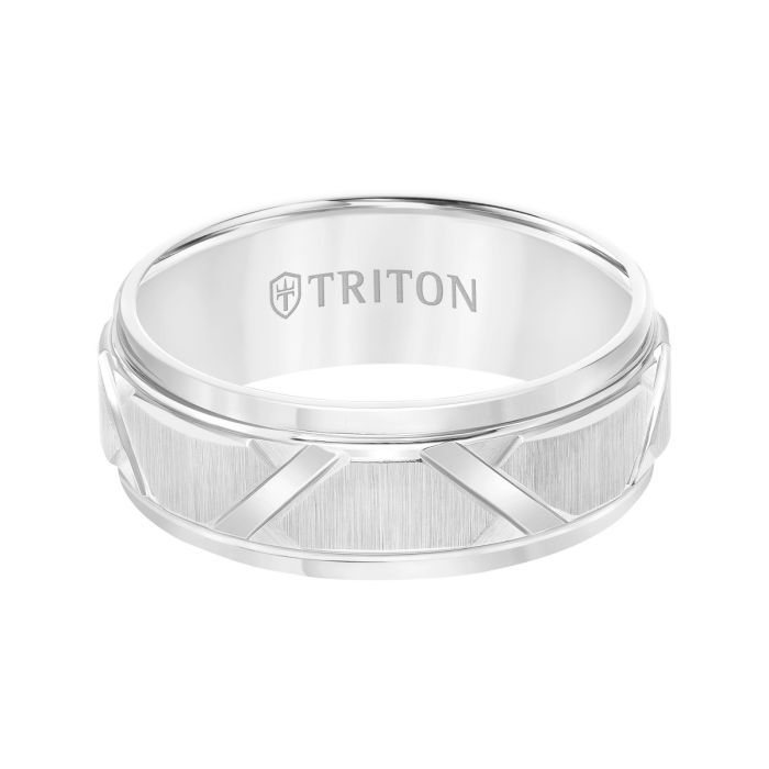 Triton Ladies 8mm Tungsten Carbide Comfort Fit Band 11-4126HC-L.00 | Hannoush Jewelers