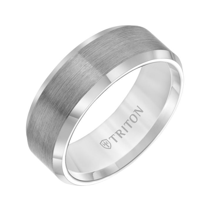 Triton Gents 10mm Gray Tungsten Carbide Comfort Fit Band 11-4128C-G.00 | Hannoush Jewelers