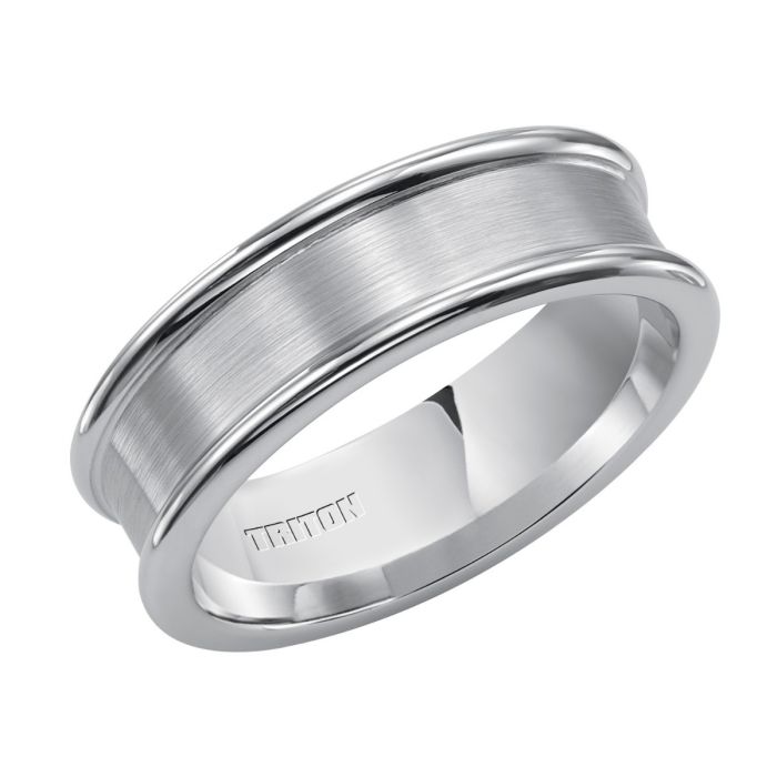 Triton Gents 7mm White Tungsten Carbide Comfort Fit Band 11-4438HC-G.00 | Hannoush Jewelers