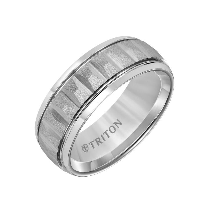 Triton Gents 8mm Classic Tungsten Carbide Comfort Fit Band 11-5940C8-G.00 | Hannoush Jewelers