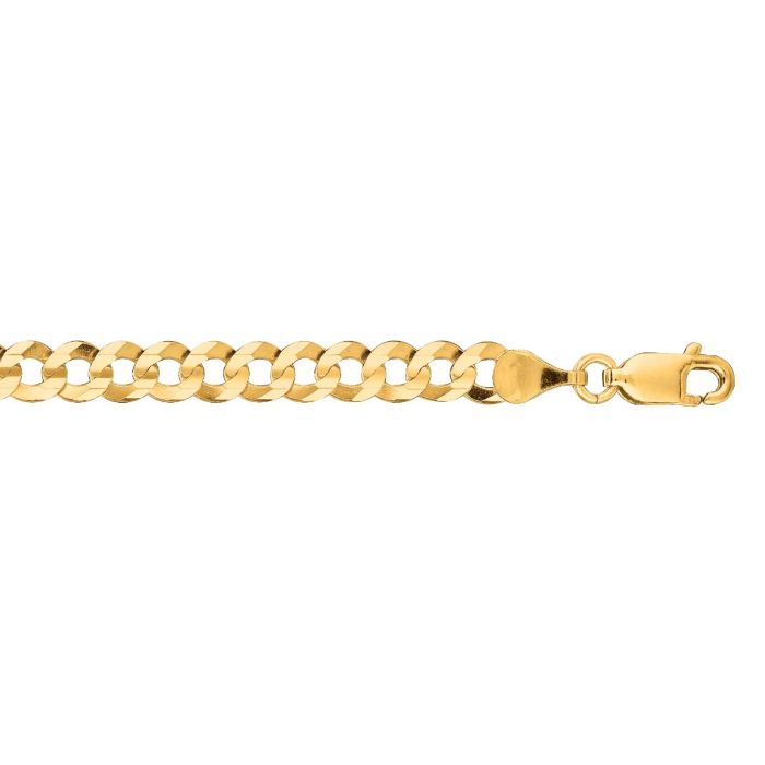 10K 24" Yellow Gold Diamond Cut Comfort Curb Chain with Lobster Clasp 120CC-24 | Hannoush Jewelers