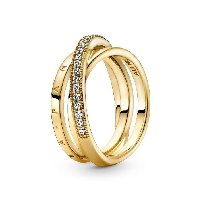 Crossover Pavé Triple Band Ring 169057C01 | Hannoush Jewelers