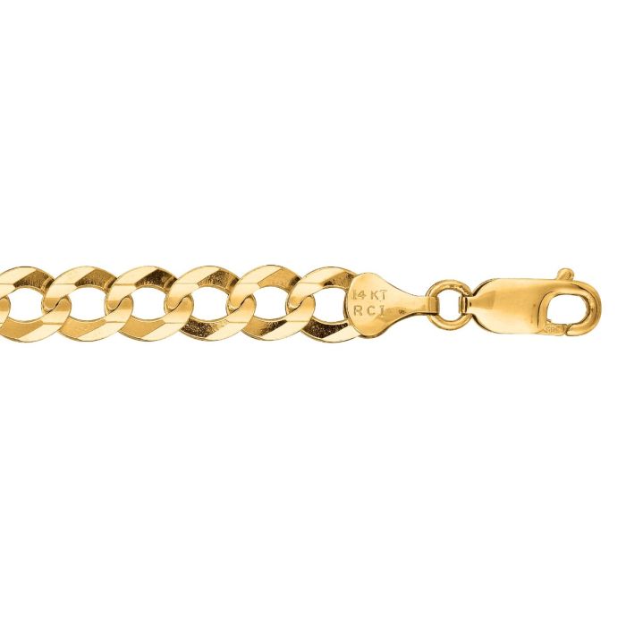 10K 30" Yellow Gold Diamond Cut Comfort Curb Chain with Lobster Clasp 180CC-30 | Hannoush Jewelers