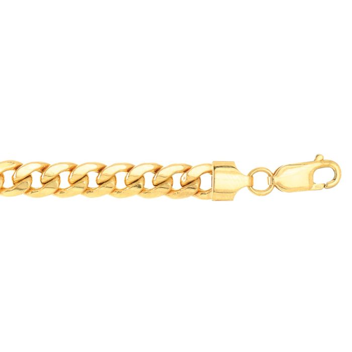 10K Yellow Gold 24" Lite Miami CURB Necklace with Lobster Lock. 180HMC-24 | Hannoush Jewelers