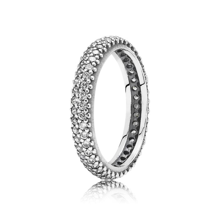 Genuine PANDORA Sterling Silver White Swarovski Fancy Eternity Ring (Size P  1/2) | eBay