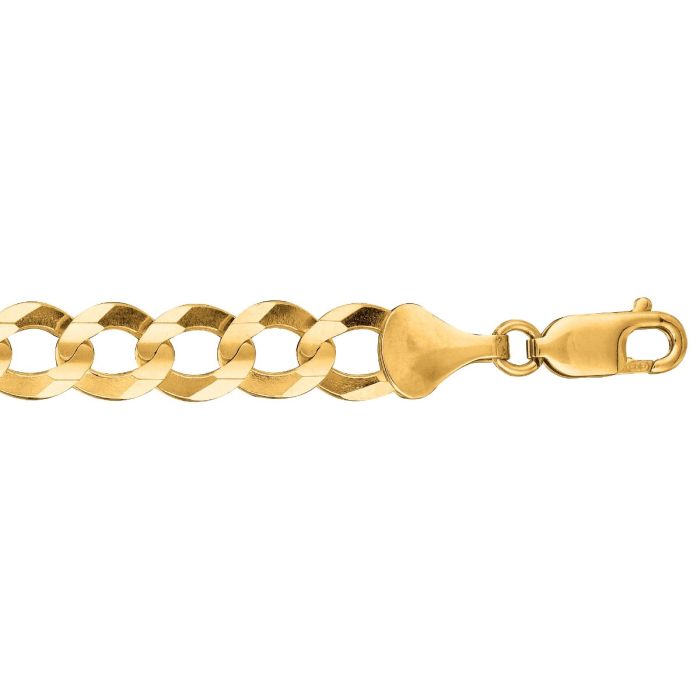 10K 30" Yellow Gold Diamond Cut Comfort Curb Chain with Lobster Clasp 210CC-30 | Hannoush Jewelers