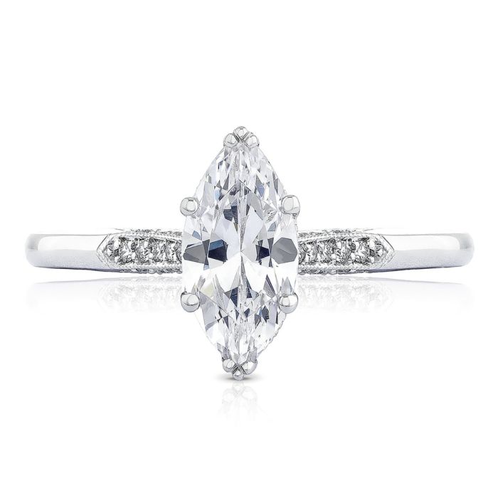 Simply Tacori Platinum Diamond Engagement Ring 0.11 ctw 2651MQ9X45 | Hannoush Jewelers