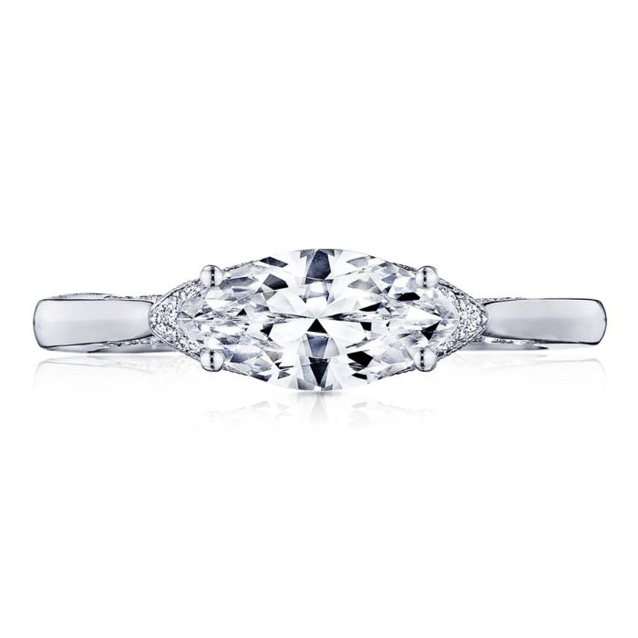 Simply Tacori Platinum Diamond Engagement Ring 0.09ctw 2654MQ10X5 | Hannoush Jewelers