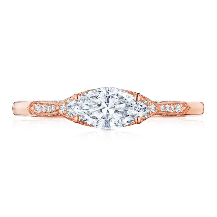 Simply Tacori 18K Rose Gold Diamond Semi Mount 2655MQ9X45PK | Hannoush Jewelers