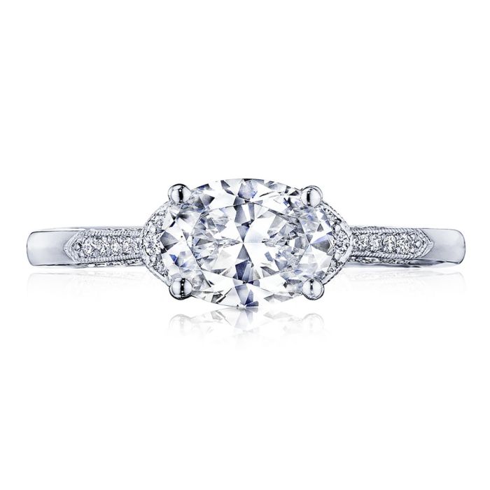 Simply Tacori Platinum Diamond Semi Mount 2655OV8X6 | Hannoush Jewelers