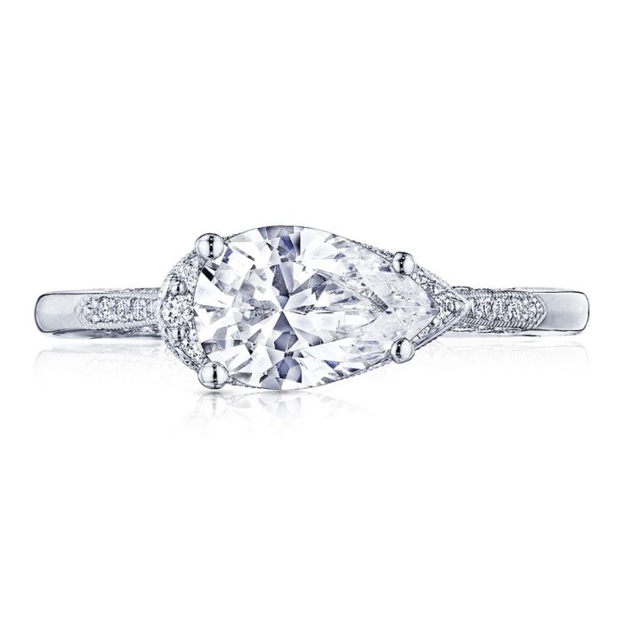 Simply Tacori 18kt White Gold Diamond Semi-Mount 2655PS85X55W | Hannoush Jewelers