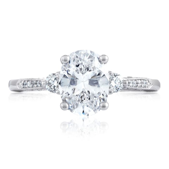 Simply Tacori Platinum Diamond Semi Mount 2657OV85X65 | Hannoush Jewelers