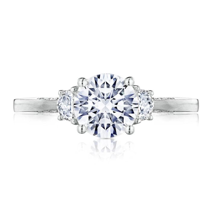 Simply Tacori Platinum Diamond Semi Mount 2658RD7 | Hannoush Jewelers