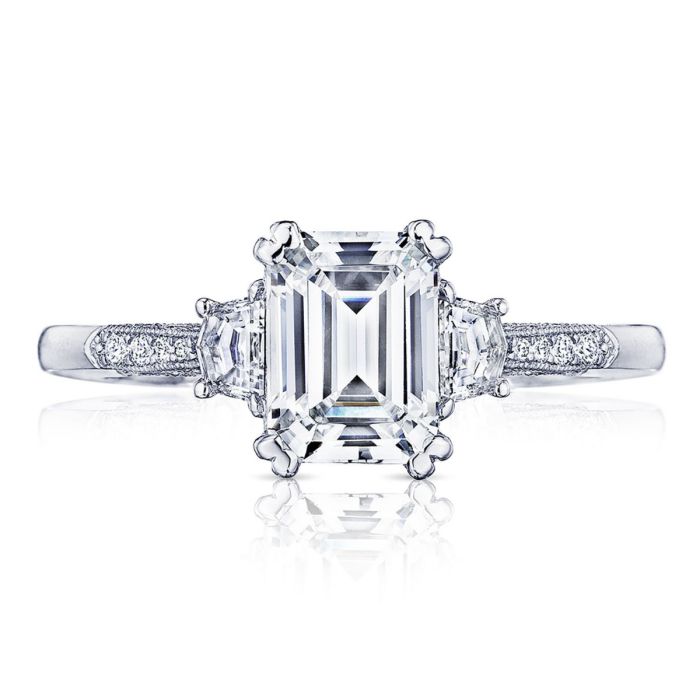 Simply Tacori Platinum Diamond Semi Mount 2659EC75X55 | Hannoush Jewelers