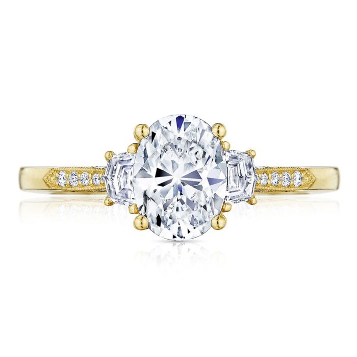 Simply Tacori 18K Yellow Gold Diamond Semi Mount 2659OV8X6Y | Hannoush Jewelers