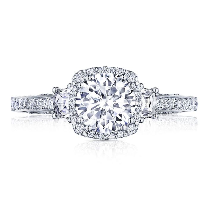 Tacori Dantela Platinum Diamond Semi Mount 2662CU65 | Hannoush Jewelers