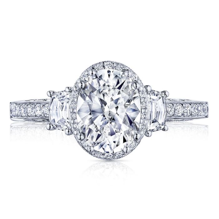 Tacori Dantela Platinum Diamond Semi Mount 2663OV85X65 | Hannoush Jewelers