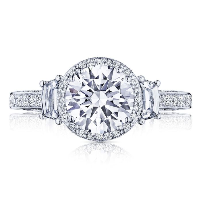 Tacori Dantela Platinum Diamond Semi Mount 2663RD75 | Hannoush Jewelers