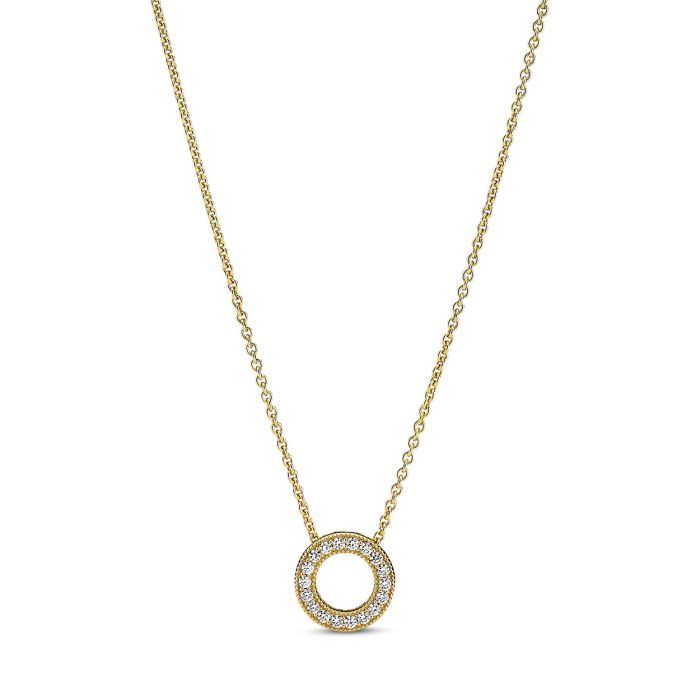 Pandora Signature Two-Tone Intertwined Circles Necklace | Rose Gold-Plated  | REEDS Jewelers