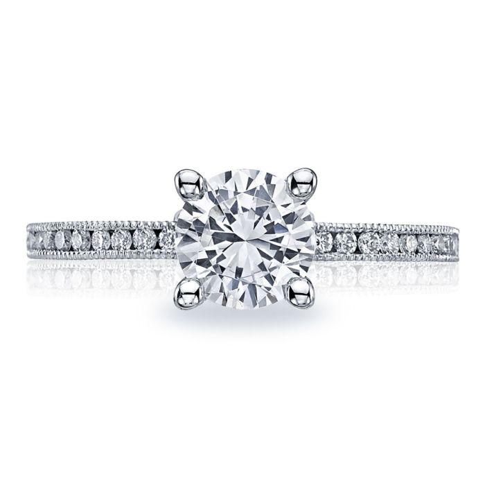 Tacori Sculpted Crescent Platinum Diamond Semi Mount 44-15RD65 | Hannoush Jewelers