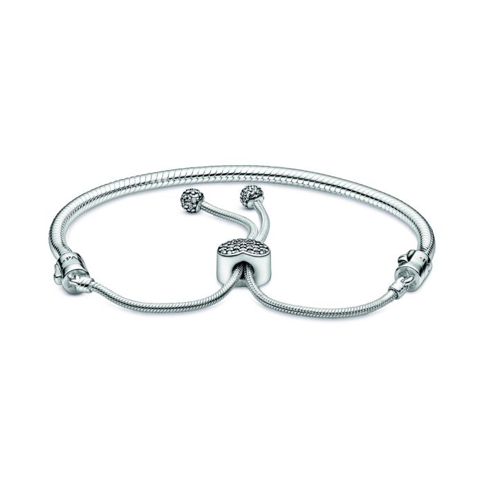 Pandora Moments Sparkling Pavé Clasp Snake Chain Bracelet