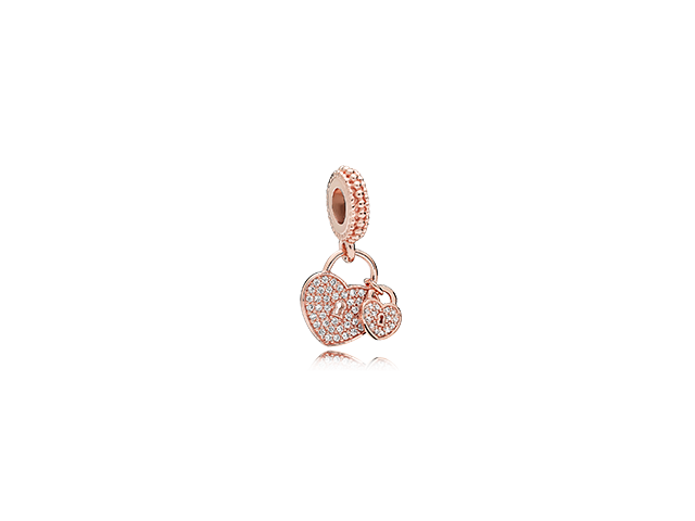 Pandora Love Locks Dangle Charm, Pandora Rose™ & Clear CZ 781807CZ | Hannoush Jewelers