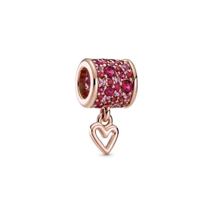 Pavé Freehand Heart Barrel Charm 789548C01 | Hannoush Jewelers