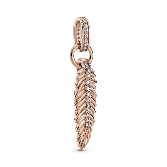 Sparkling Feather Dangle Charm 789550C01 | Hannoush Jewelers