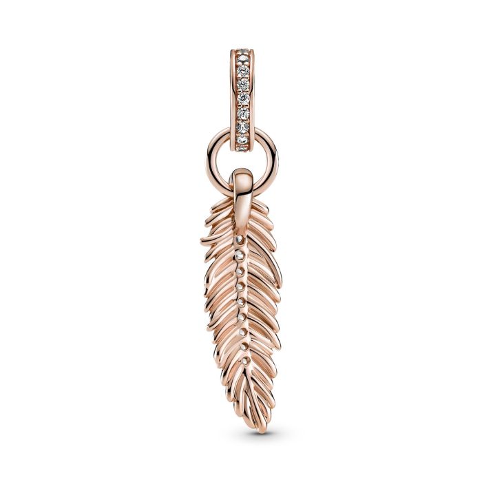 Sparkling Feather Dangle Charm 789550C01 | Hannoush Jewelers