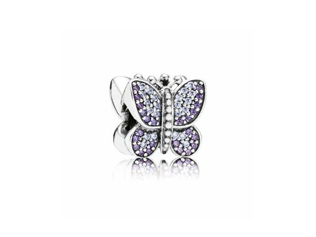 PANDORA Purple Pavé Butterfly Charm 791257acz | Hannoush Jewelers