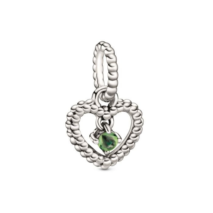 Spring Green Beaded Heart Dangle Charm 798854C10 | Hannoush Jewelers