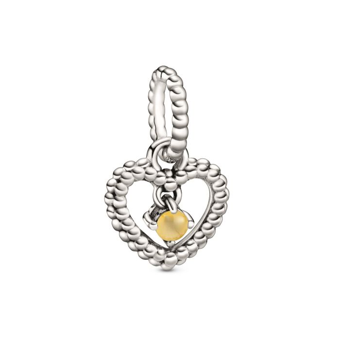 Honey Beaded Heart Dangle Charm 798854C11 | Hannoush Jewelers