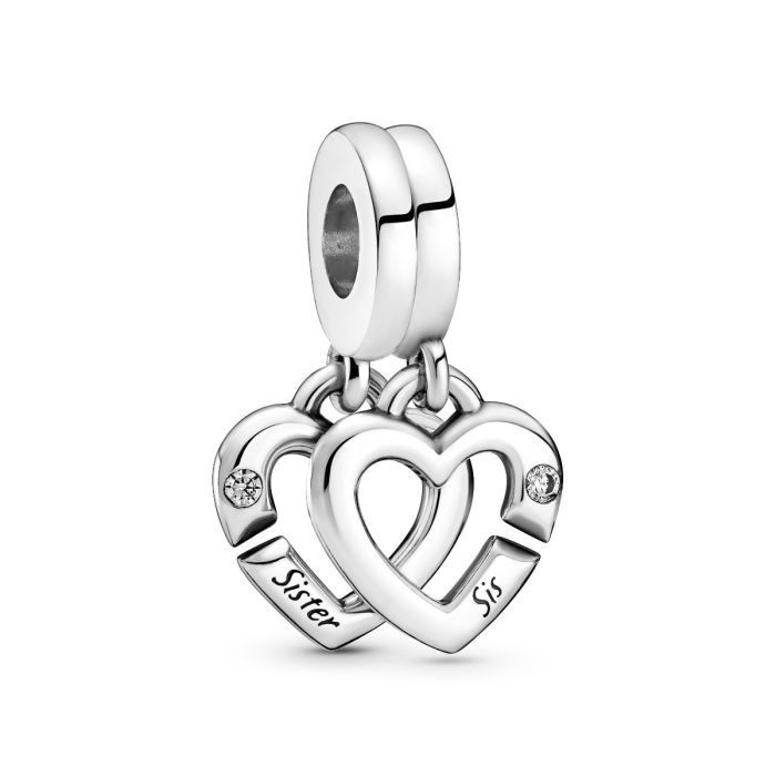 Linked Sister Hearts Split Dangle Charm 799538C01 | Hannoush Jewelers