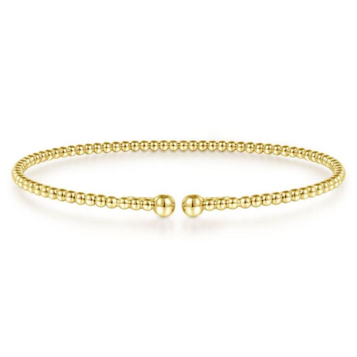 Gabriel & Co. - BG4107-62Y4JJJ - Split 14K Yellow Gold Beaded Bujukan Bangle | Hannoush Jewelers