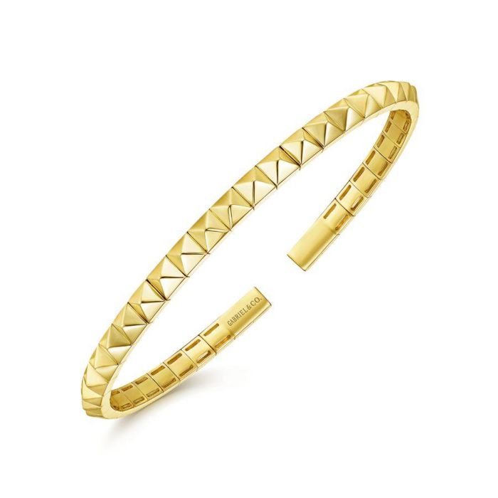 Gabriel & Co. - BG4224-65Y4JJJ - 14K Yellow Gold Pyramid Cuff Bracelet | Hannoush Jewelers