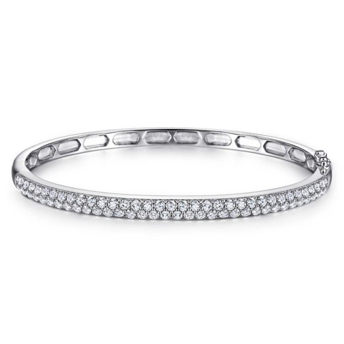 Gabriel & Co. - BG4241-65W45JJ - 14K White Gold Diamond Pavâ€š Bangle | Hannoush Jewelers