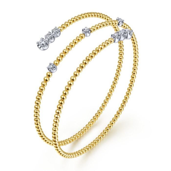 Gabriel & Co. - BG4277-62M45JJ - 14K White-Yellow Gold Diamond Bangle | Hannoush Jewelers