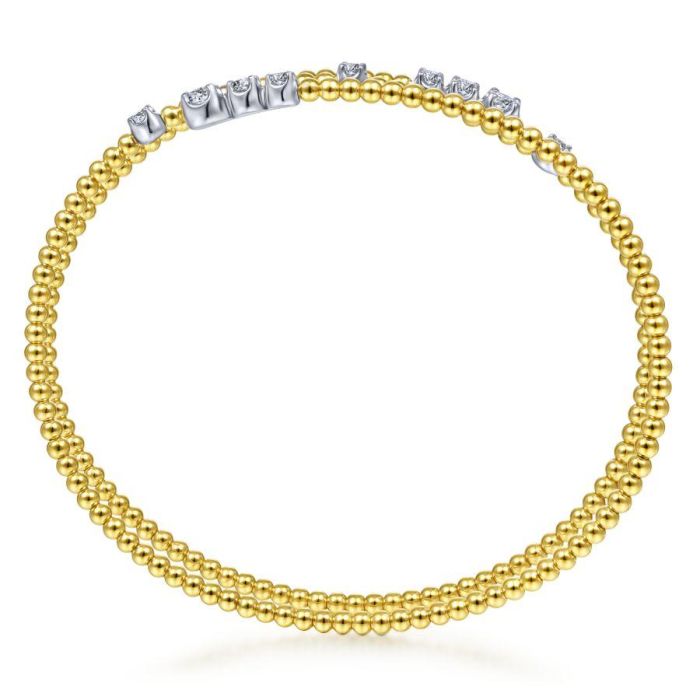 Gabriel & Co. - BG4277-62M45JJ - 14K White-Yellow Gold Diamond Bangle | Hannoush Jewelers