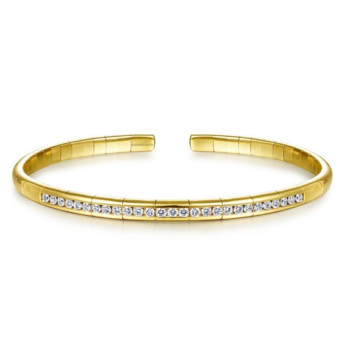 Gabriel & Co. - BG4370-65Y45JJ - 14K Yellow Gold Diamond Bangle | Hannoush Jewelers