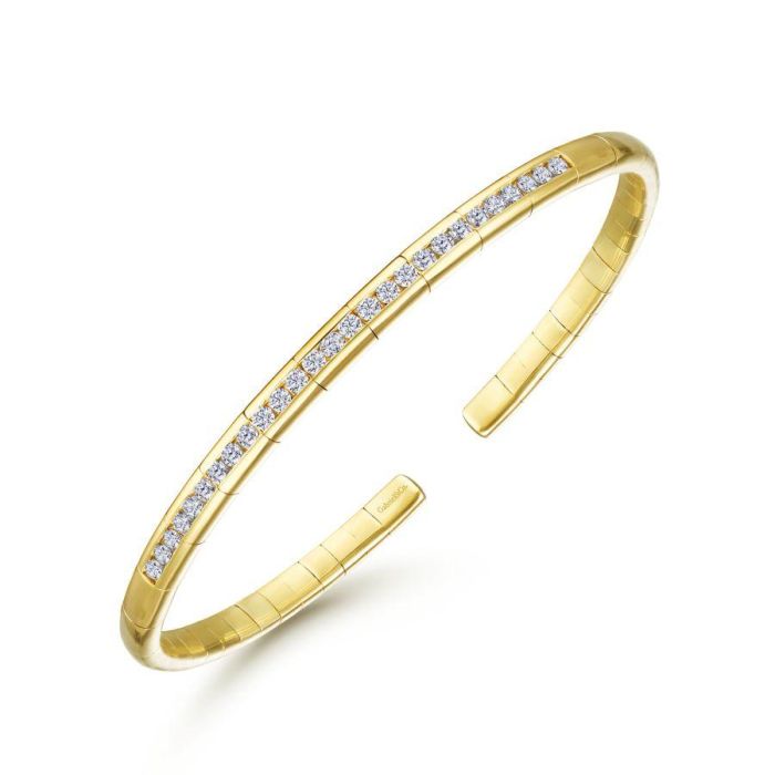 Gabriel & Co. - BG4370-65Y45JJ - 14K Yellow Gold Diamond Bangle | Hannoush Jewelers