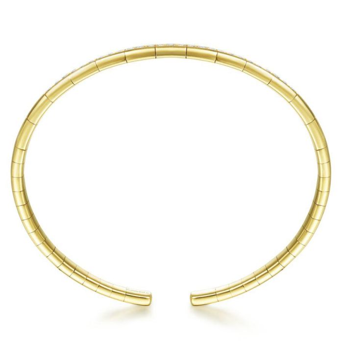 Gabriel & Co. - BG4370-65Y45JJ - 14K Yellow Gold Diamond Bangle | Hannoush Jewelers